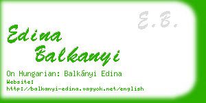 edina balkanyi business card